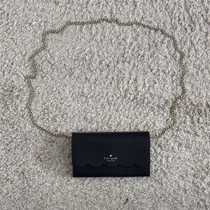 Kate Spade Black Clutch with Gold Chain